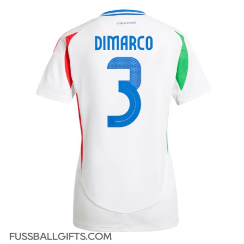 Italien Federico Dimarco #3 Fußballbekleidung Auswärtstrikot Damen EM 2024 Kurzarm